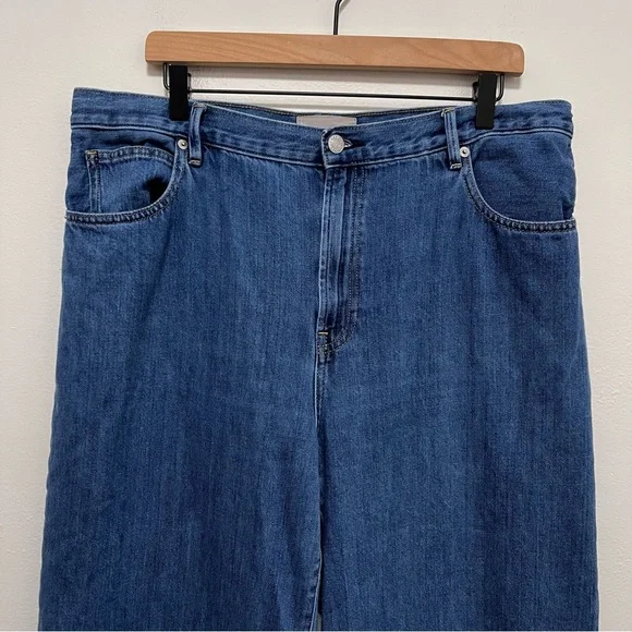 Everlane The Summer Wide Leg Jean In Dark Blue Wash 33 - Picture 5 of 9